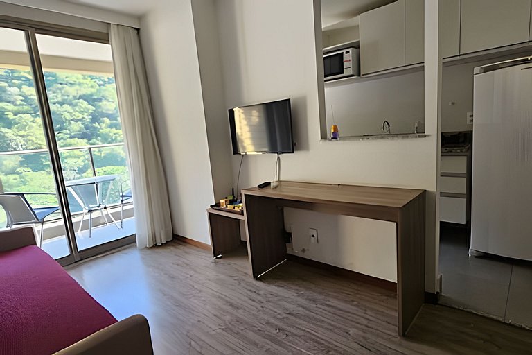 Apto na Barra com Cozinha e Garagem 8BL1